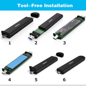 Caja portátil de aluminio <span class=keywords><strong>PCIe</strong></span> NGFF a Usb 3,2 Adaptador 10Gbps Tipo C <span class=keywords><strong>M2</strong></span> NVME <span class=keywords><strong>SATA</strong></span> Caja externa Ssd - Product Image 5
