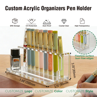 Organiseurs de papeterie en acrylique transparent de luxe OEM d'usine, porte-stylos épaissi de qualité supérieure pour bureau, école, maison