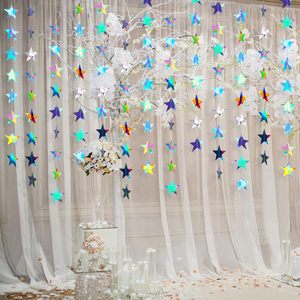 Vente en gros de banderoles d'étoiles Décoration irisée-Disco holographique-Euphorie Guirlande de décoration d'étoiles pour l'obtention du diplôme Fête de Noël - Product Image 6