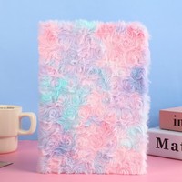Carnet en peluche créatif en forme de rose, dégradé rose, mignon, populaire auprès des petites filles, vente en gros d'usine