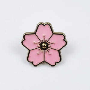 Simpele Japanse Sakura Bloemenbroche Metaallegering Kersenbloesem Emaille Pins - Product Image 5