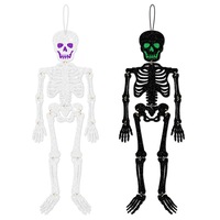 Décorations de fête d'Halloween transfrontalières : Ornements suspendus squelettes en papier scintillant pour la fête des fantômes et la maison hantée
