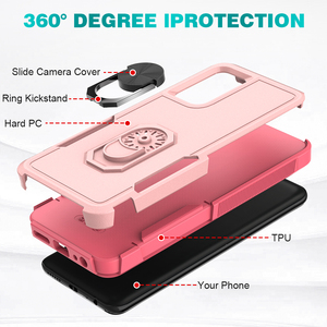 Vente en gros 360 porte-anneau antichoc Mobile couverture arrière TPU PC étuis de téléphone portable pour <span class=keywords><strong>Samsung</strong></span> Galaxy AO3s 165.8 Mm(USA) - Product Image 2