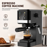 Cafetera Espresso Semiautomática de 20 Bares y 1350W con Pantalla Táctil, Tanque de Agua de 1L, para Hogar, Oficina y Cafetería, Gran Venta