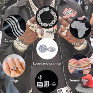 Bagues en argent sterling 925 avec diamants en moissanite en forme de double étoile VVS, bijoux tendance hip-hop - Product Image 6