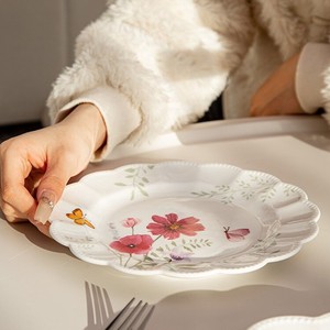 Ensemble d'assiettes à <span class=keywords><strong>dîner</strong></span> et à dessert en céramique haut de gamme de luxe américain Série de jardin Caractéristique pour les ménages - Product Image 3