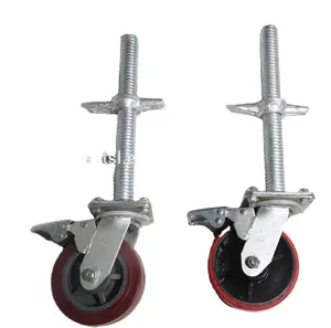 12 inç ağır Pu cep Ringlock iskele tekeri frenli tekerlek iskele 12 ''tekeri tekerlek