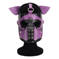 Nouveau Masque de Tête SM en Cuir PU Imperméable pour Chien, Style Démon Sexy, avec Bandeau Cache-yeux, Jouet de Flirt Alternatif, Protection Faciale pour Chiot