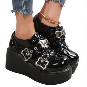 Zapatillas de Plataforma con Tacón Alto, Estilo Gótico Punk Retro, con Logotipo Personalizado, para Mujer, Diseño de PU, que Aumentan la Estatura - Product Image 2