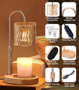 Candle Lamp Decoration Glass Aromatherapy <b>Melting</b> <b>Wax</b> Lamp Bedroom Atmosphere Table Candle Warmer Lamp - Product Image 3