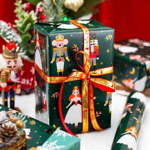 Christmas gift wrapping <b>paper</b> with aluminized walnut shaped toy mouse girl <b>pattern</b> Double sided printing Customizable - Product Image 1