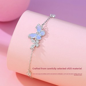 Bracelet Papillon Lumineux en Argent Sterling S925, Nouveau Style Tendance <span class=keywords><strong>avec</strong></span> <span class=keywords><strong>Pierre</strong></span> en Zircon pour Cadeau, Fête ou Mariage - Product Image 2