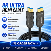 Câble HDMI Fibre Optique 8K Haute Vitesse HDMI2.1 pour Installation Murale Dissimulée à Travers un Conduit pour HDTV Home Cinéma