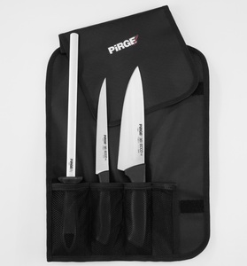 ชุดมีดทำครัวระดับมืออาชีพ Pirge Ecco 3 ชิ้น พร้อมกระเป๋าแบบม้วน มีดเชฟ 19 ซม. มีดหั่น 17 ซม. พร้อมเหล็กคมมีด สแตนเลส - Product Image 2