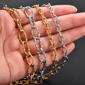 Collar de Cadena de Eslabones de Acero Inoxidable Brillante con Corte Ovalado para Hombre y Mujer, Gargantilla de Metal Color Plata/Dorado, Joyería de Regalo - Product Image 5