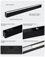 maison intelligente LED RGB éclairage architectural linéaire WiFi contrôle pendentif aluminium haut/bas éclairage intelligent