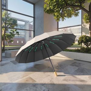 Paraguas Plegable Manual de Alta Gama con 32 Varillas y Revestimiento Negro, Sombrilla Grande para Mujer, Doble Uso para Sol y Lluvia, Protección UV, Función de Colgado - Product Image 1