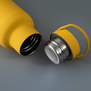 Bouteille d'eau sport en acier inoxydable de 600 ml avec revêtement en caoutchouc et logo personnalisé, gourde isotherme pour activités de plein air - Product Image 6