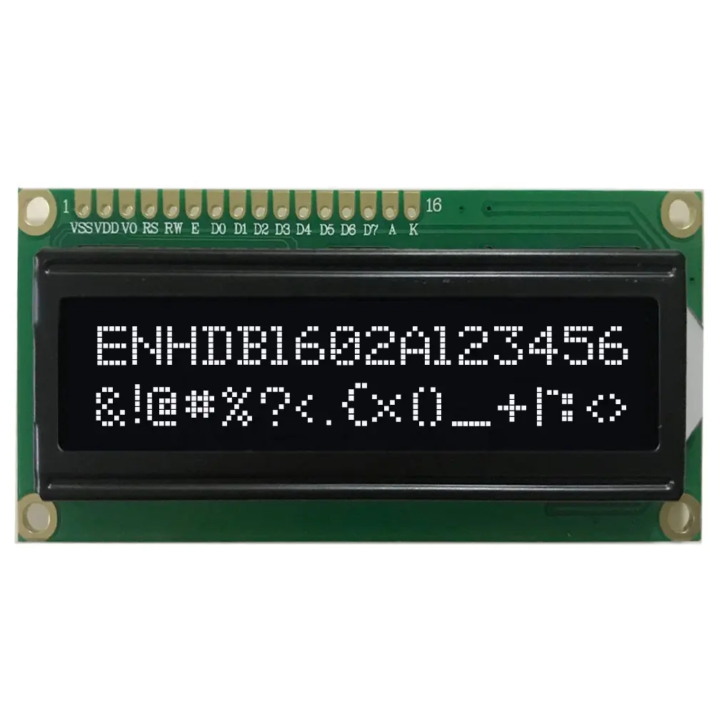 Popüler boyutu 16x2 karakter LCD ekran mavi/sarı/yeşil/gri arka plan COB modülü su arıtıcısı