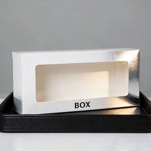 Embossed Window Shawl Scarf White <b>Card</b> <b>Box</b> with Free Design Textured Display Packaging for Fashion Accessories and Gifts - Product Image 3