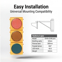 Feu de signalisation LED 3 couleurs 300 mm avec flèche directionnelle complète, boîtier PC IP65, AC85-265V pour la sécurité des intersections routières et autoroutes