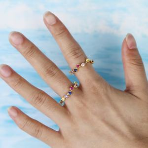 Abd boyutu 5 6 7 8 gökkuşağı Cz renkli kübik zirkonya Cz sonsuzluk söz yüzüğü - Product Image 2