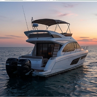 Yacht à flybridge en fibre de verre de 33 pieds (9,93 m) avec deux moteurs hors-bord de 300 CV, 3 cabines avec salles de bain privées, fabricant certifié