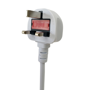 Especificación británica 1M Cable de alimentación blanco Plum Tail 3 enchufes UK/<span class=keywords><strong>Commonwealth</strong></span> Travel Laptop Impresoras Cargador Electrodomésticos - Product Image 3