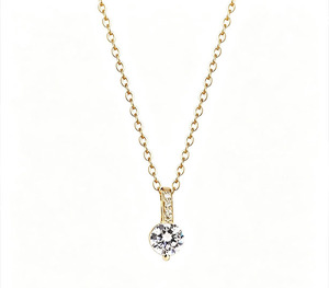 Collier avec pendentif rond en argent Sterling S925 pour femmes, chaîne de clavicule minimaliste, cadeau, bijoux en argent exquis et élégants - Product Image 1