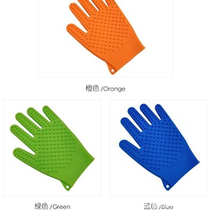 Gants de toilettage pour animaux de compagnie en silicone vert pour chat et chien, bain, massage, élimination des poils, entièrement en silicone, faciles à nettoyer, ajustement universel - Product Image 3