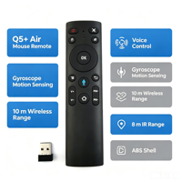 Télécommande Air Mouse Q5+ avec commande vocale Google, gyroscope, apprentissage IR, sans fil 2.4G pour Android TV Box