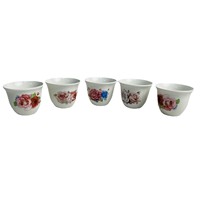 Design chinois moderne Cawa 80CC céramique fleur rôtie or tasse à thé tasse à boire en porcelaine pour dubaï moyen-orient arabe