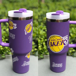 <span class=keywords><strong>Tumbler</strong></span> da Viaggio Personalizzato Lakers 40oz in Acciaio Inox, Isolamento Termico Sottovuoto Anti-Perdita 12-24 Ore, Basket di Los Angeles - Product Image 2