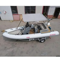 Bateau pneumatique RIB580 en PVC et Hypalon avec coque rigide en fibre de verre, bateau de pêche sportif, capacité de 10 personnes, à vendre