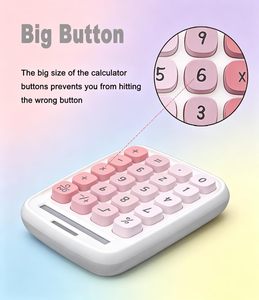 Calculatrice électronique à 10 chiffres, boutons colorés kawaii, calculatrice scientifique alimentée par piles, calculatrice de bureau en plastique - Product Image 3