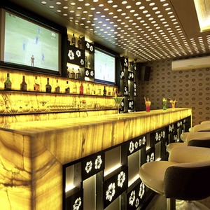 Tùy Chỉnh LED Âm Nhạc Thanh Truy Cập Thiết Kế Sang Trọng Vàng Thương Mại Nhà Hàng Câu Lạc Bộ Đồ Nội Thất Cho Câu Lạc Bộ Thanh Thiết Kế Nội Thất - Product Image 1