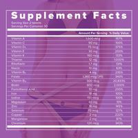 Comprimés multivitaminés et de fer pour femmes en gros, pour la perte de poids, favorisant une routine vitaminique, supplément vitaminique à dissolution rapide