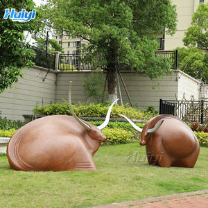 Açık bahçe metal bakır boğa heykeli, satılık büyük el sanatları bronz boğa - Product Image 6