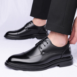 รองเท้าหนังผู้ชายแบบทางการสีดำผูกเชือกสำหรับใส่ทำงานในออฟฟิศ - Product Image 3
