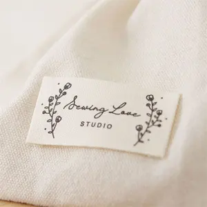Fashion Damask Custom Garment Sewing Tags Brand Name Logo Woven Label Tags For Clothing
