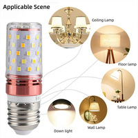 COYOLED 12W/16W ampoule LED économie d'énergie trois couleurs gradation E27 grande tête de vis en aluminium chauve maïs fort pour ménage AC