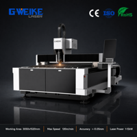 Machine de découpe laser à fibre automatique Cypcut 3015 2-3KW 3000x1500mm à plateforme ouverte simple refroidie par eau pour métaux et acier inoxydable