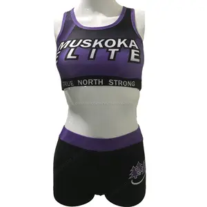 Custom wholesale practice cheer shorts top wear for girls cheerleader