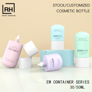 Flacon de crème solaire pour le visage en plastique <span class=keywords><strong>blanc</strong></span> en forme <span class=keywords><strong>d</strong></span>'œuf de 30 ml et 50 ml, flacon de crème solaire pour le corps EVOH avec bouchon à vis plat - Product Image 2