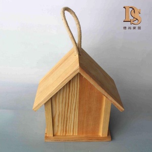 Küçük ahşap kuş evi kutusu açık ve bahçe asılı ucuz ahşap kuş kafesi kutusu - Product Image 4