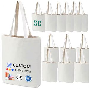 Wholesale <b>Canvas</b> Reusable Cotton Shopping Bags With Oem Odm Custom Eco Friendly <b>Plain</b> Tote Handbags for Women - Product Image 1