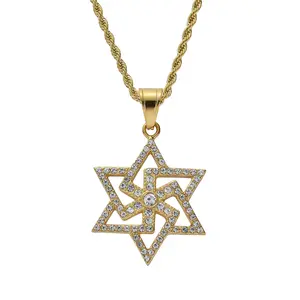 jewelry high quality Collare Magen Star Of David Pendant Israel Chain Necklace Women Stainless Steel Judaica Men Jewelry