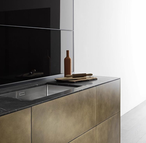 Mueble de Cocina Moderno con Puerta de Vidrio y Panel de MDF, Diseño para una Fácil Limpieza y un Aspecto Contemporáneo - Product Image 2