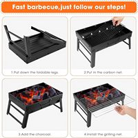 Barbecue portable pliable au charbon de bois pour la cuisson en plein air