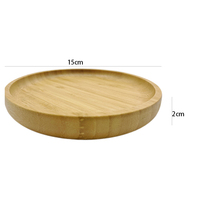 Plateau de service rond en bambou, écologique, pour le petit-déjeuner, la restauration, les fêtes, la vaisselle de table